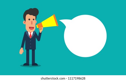 Businessman with megaphone