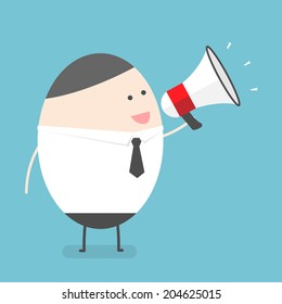 businessman with a megaphone