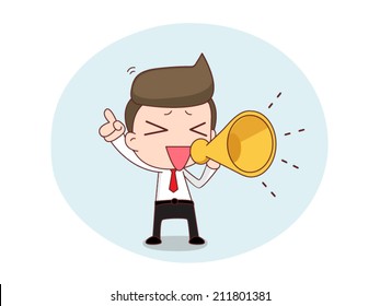 businessman with a megaphone