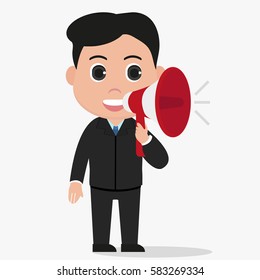 businessman megaphone
