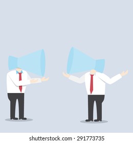 Businessman with megaphone head