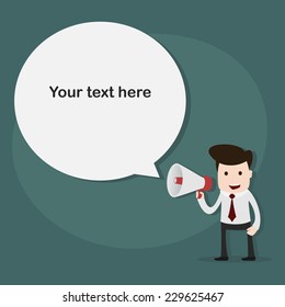 Businessman with a megaphone,Vector EPS10.