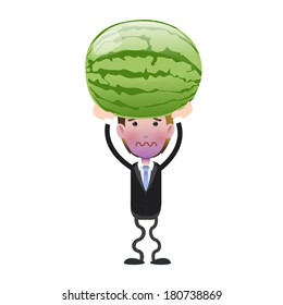 businessman with melon over white background, Vector design