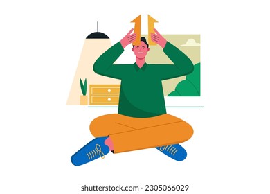 Businessman merging arrows to hit the target vector illustration design concept