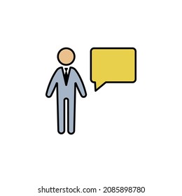 Empresario, icono de color de mensaje. Se puede usar para web, logotipo, aplicación móvil, UI, UX
