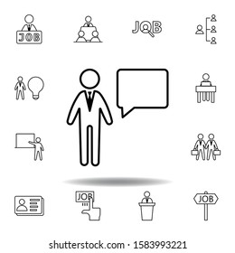 Businessman, message icon. Set of hr elements. Can be used for web, logo, mobile app, UI, UX