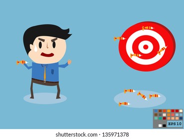 Businessman misses the target