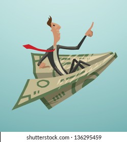 Businessman and money 02, vector