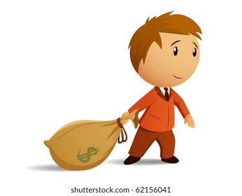 Businessman with money bag