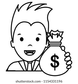 businessman with money bags
