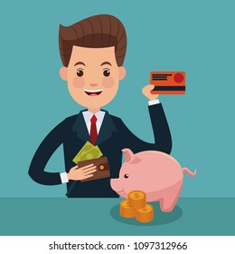 Businessman and money cartoons