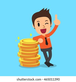 Businessman and money coins