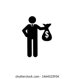 Businessman Money Sack Rich Icon. Element Of Businessman Pictogram Icon