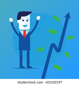 Businessman and money tree vector eps 10