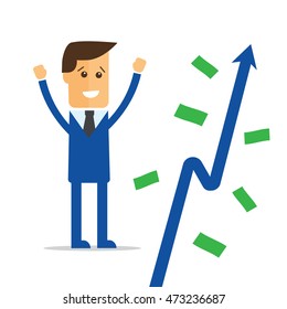 Businessman and money tree vector eps 10