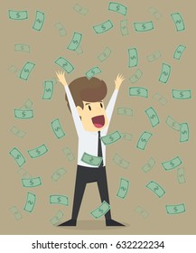 businessman with money. vector