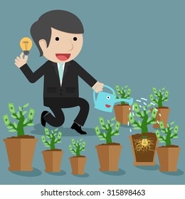 businessman money watering
