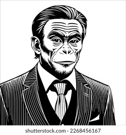 Businessman with a Monkey Face - Ready to Negotiate and Make Deals!
