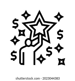 businessman motivation for goal achievement line icon vector. businessman motivation for goal achievement sign. isolated contour symbol black illustration