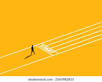 Businessman with motivation to start the competition. vector