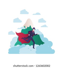 businessman with mountain avatar character