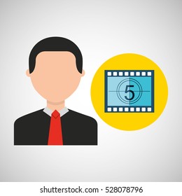 businessman movie countdown numbers icons vector illustration eps 10