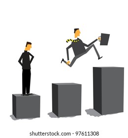 Businessman moving forward no matter what
