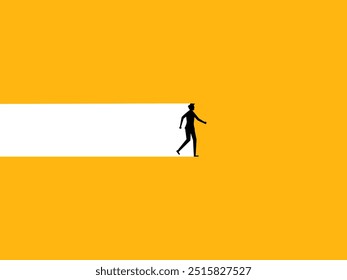 Businessman is moving forward without stopping