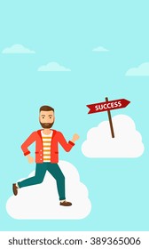 Businessman moving to success.
