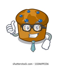 Businessman mufin blueberry character cartoon