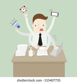 Businessman Multitasking