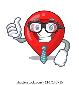 Businessman navigation pin location map character cartoon