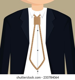 businessman necktie with rope.vector
