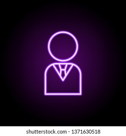 businessman neon icon. Elements of finance and chart set. Simple icon for websites, web design, mobile app, info graphics