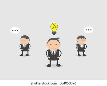 Businessman with new idea. Doodle vector illustration cartoon character abstract concept.