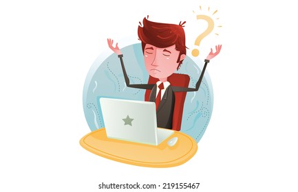 Businessman with no idea