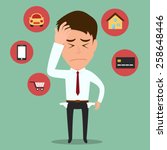Businessman no money,vector illustration.