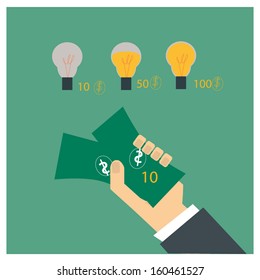 businessman not enough money to pay the new idea