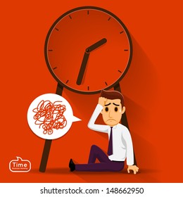 Businessman not think about good idea becuase he pressure by timing