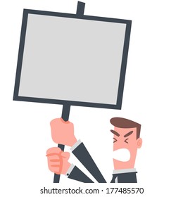 Businessman with Notice Board