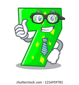 Businessman number seven sign on door cartoon