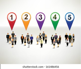 Businessman and numbering infographics vector design