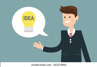 businessman offering the idea. vector