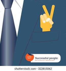 Businessman offering a peaceful solution. Vector illustration Eps10 file. Global colors. Text and Texture in separate layers.