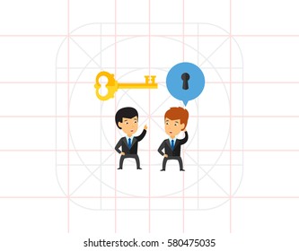 Businessman offering solution icon