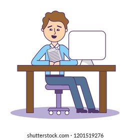 Businessman and office