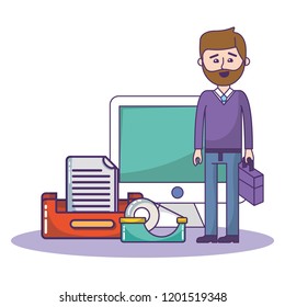 Businessman and office