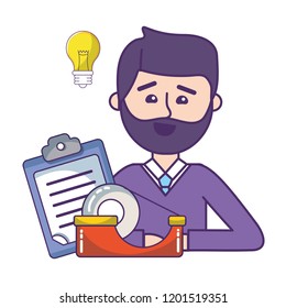 Businessman and office