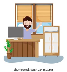 Businessman in office