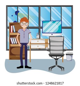 Businessman in office